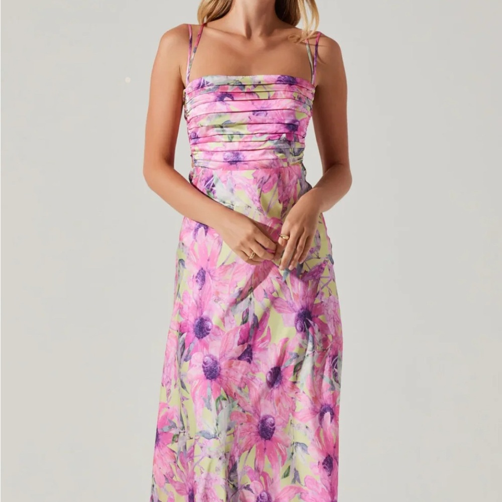 ASTR The Label Antlia Floral Pink and Green Maxi Dress - Picture 1 of 10